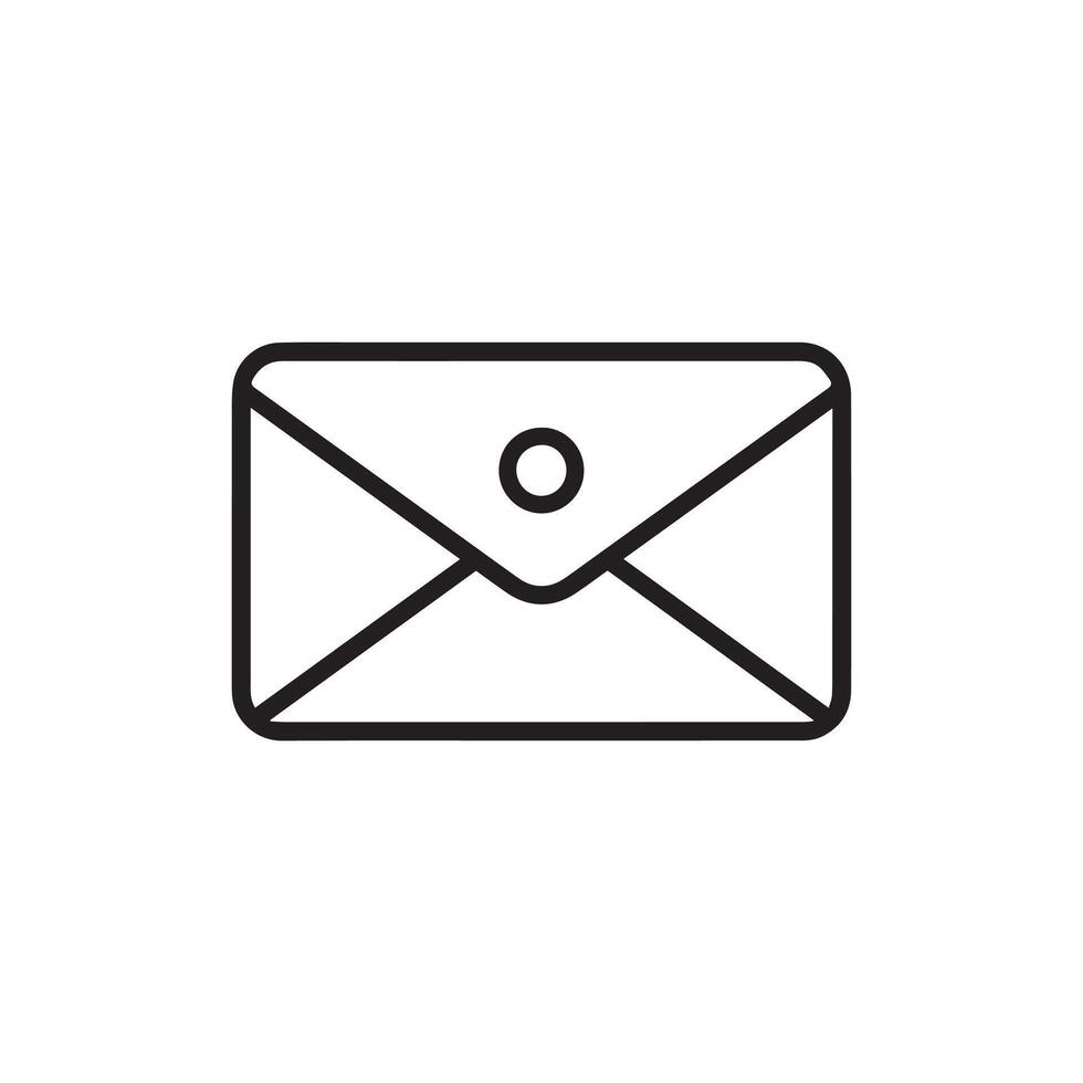 Email icon. Black outline Email icon on white background. Vector illustration