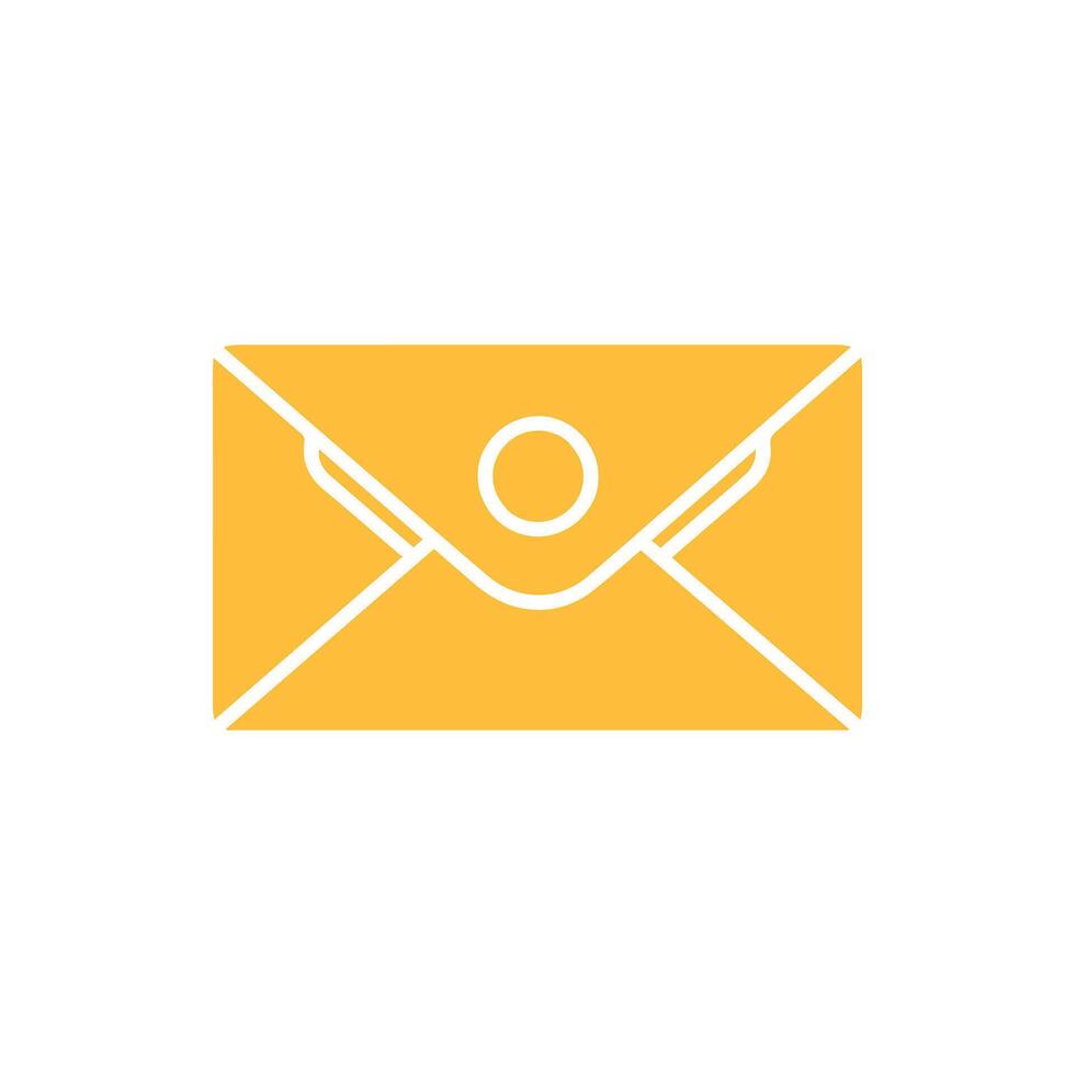 Flat email icon on white background. Vector illustration in trendy flat style