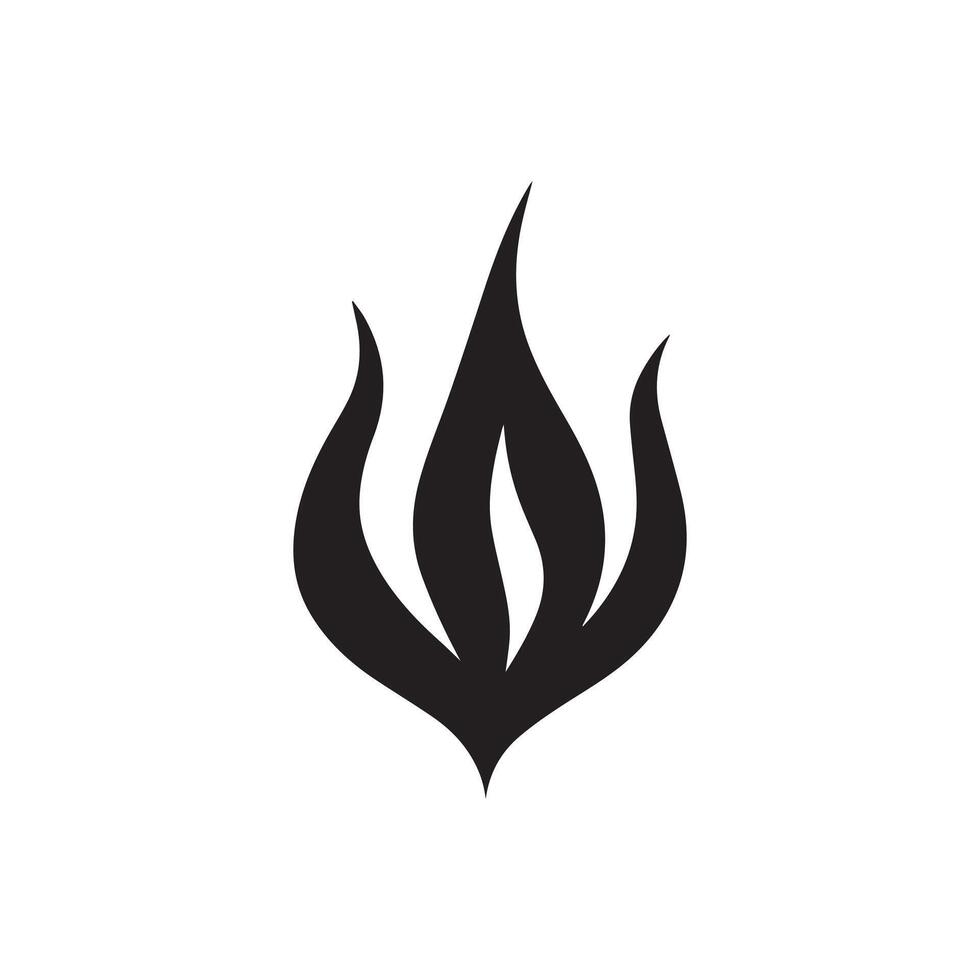 Fire icon. Black fire flame icon on white background. Vector illustration