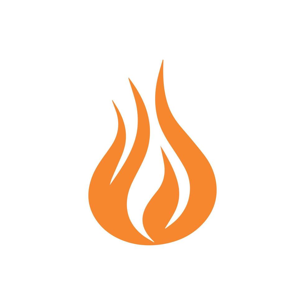 Fire flame icon on white background. Vector illustration in trendy flat style