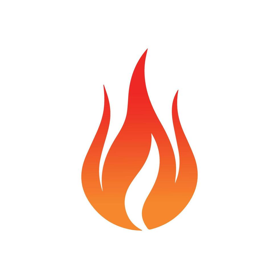 Fire flame icon on white background. Vector illustration in trendy flat style