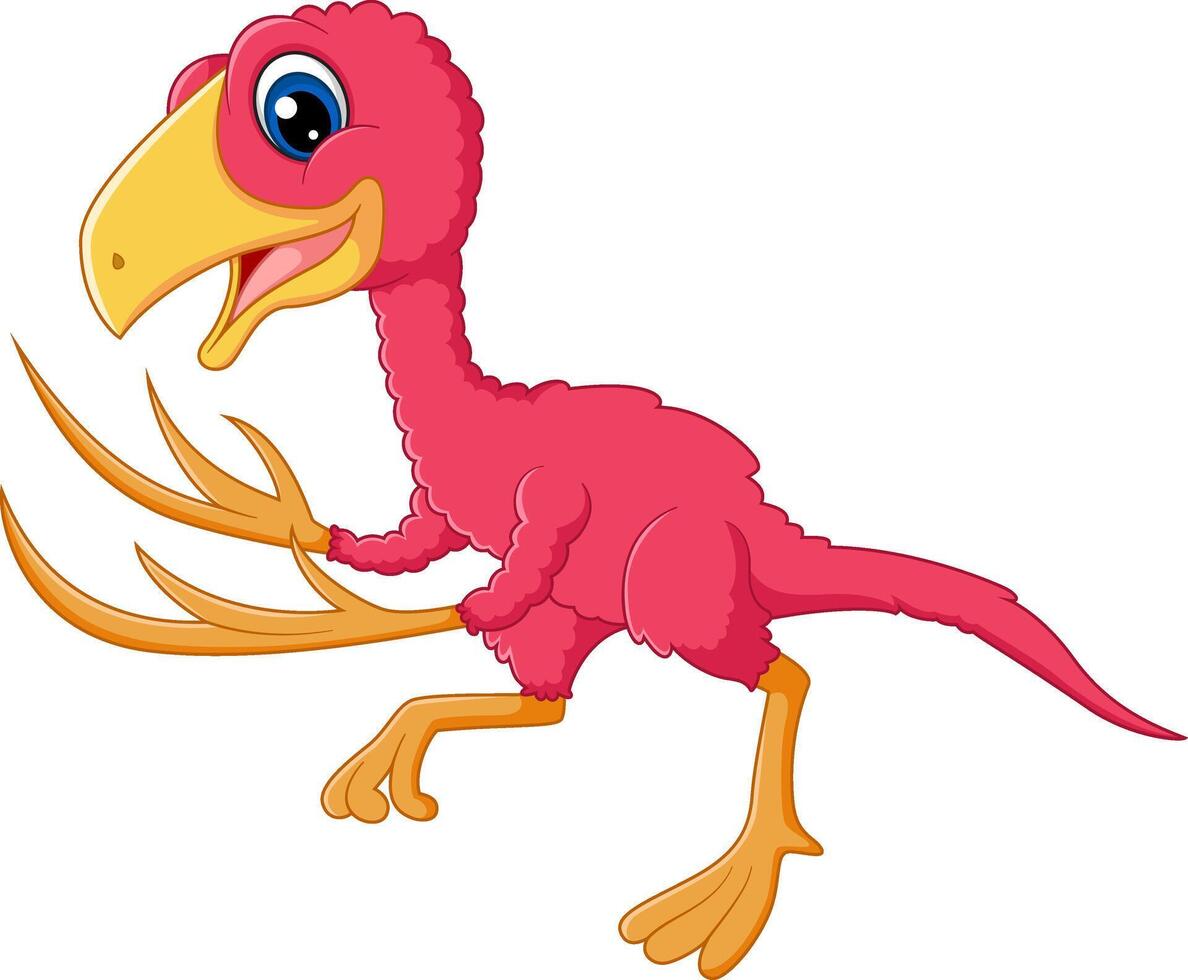Cartoon epidendrosaurus on white background vector