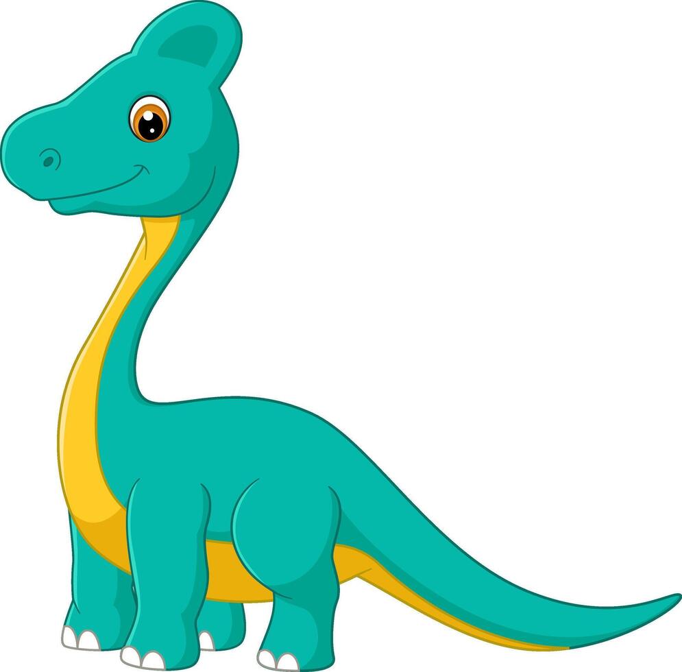 Cartoon Brachiosaurus on white background vector