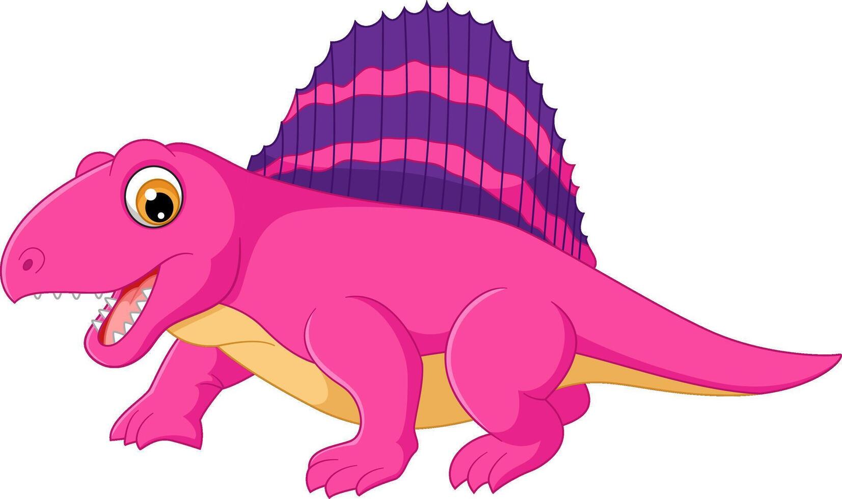 Cartoon dimetrodon on white background vector