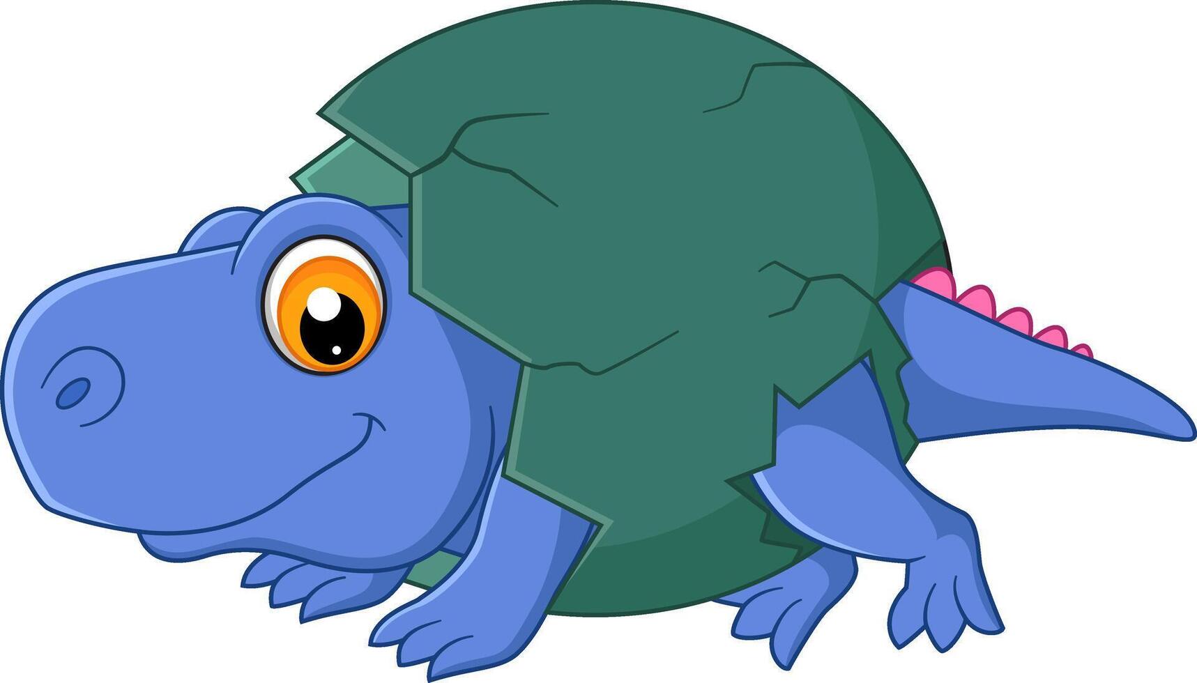 Cartoon baby euparkeria hatching from egg vector