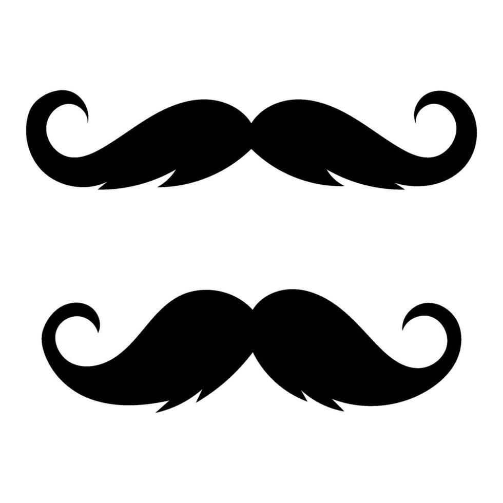 conjunto de masculino bigotes silueta de un elegante Bigote. negro Caballero Bigote icono. vector