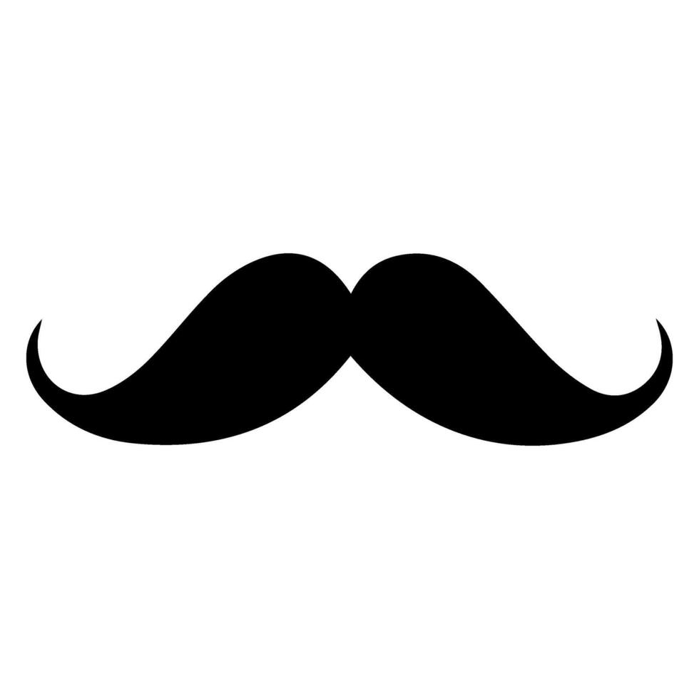 Silhouette of an elegant mustache. Black icon of a classic gentleman's mustache. Whisker. vector