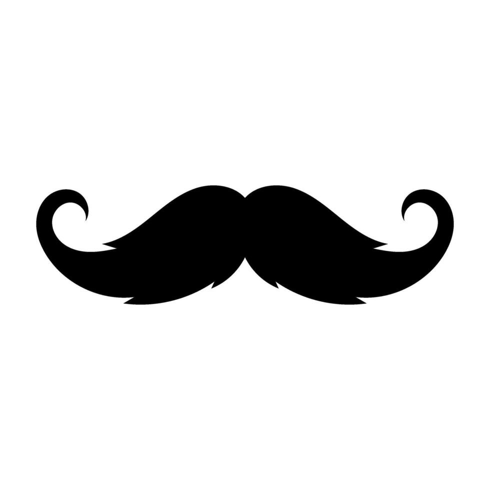 Black gentleman mustache icon. Silhouette of an elegant mustache. Whisker. vector