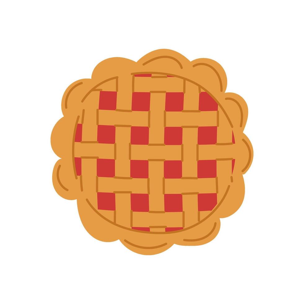 Pie in flat style. Pastries with jam filling. Food. vector