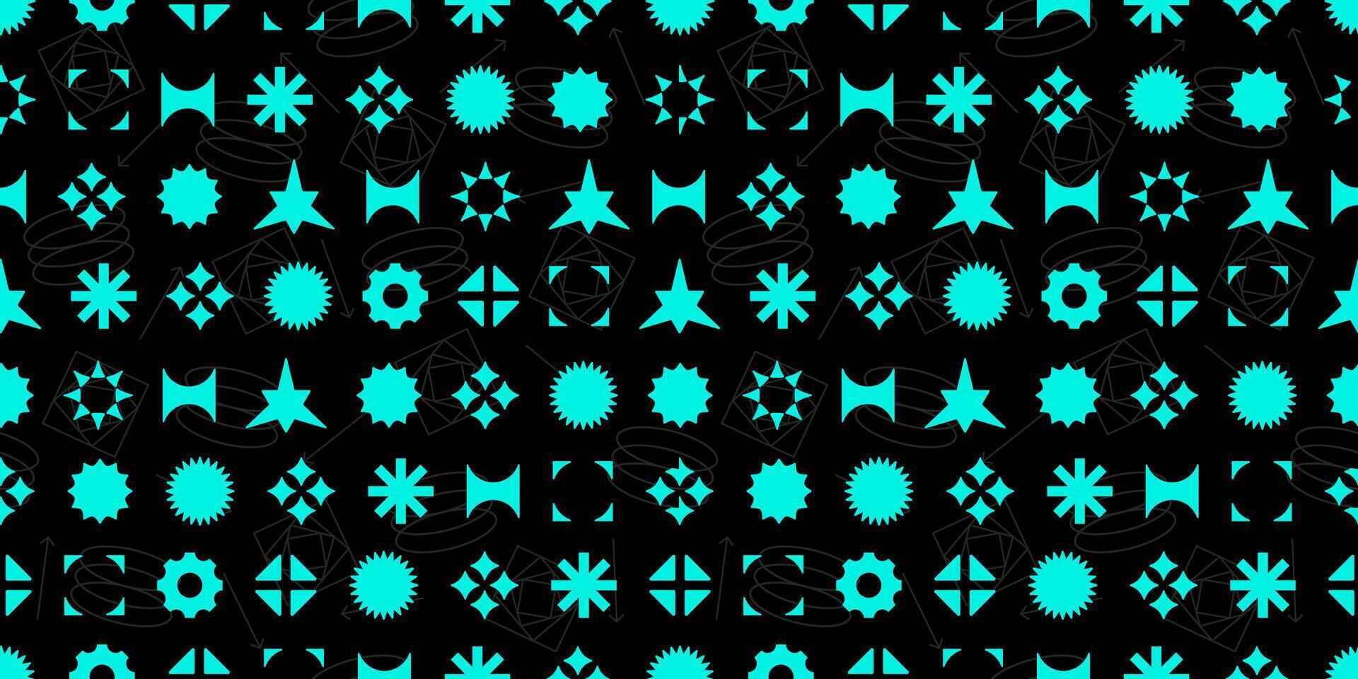 Abstract futuristic shapes seamless repetitive pattern. Vector illustration suitable for prints.