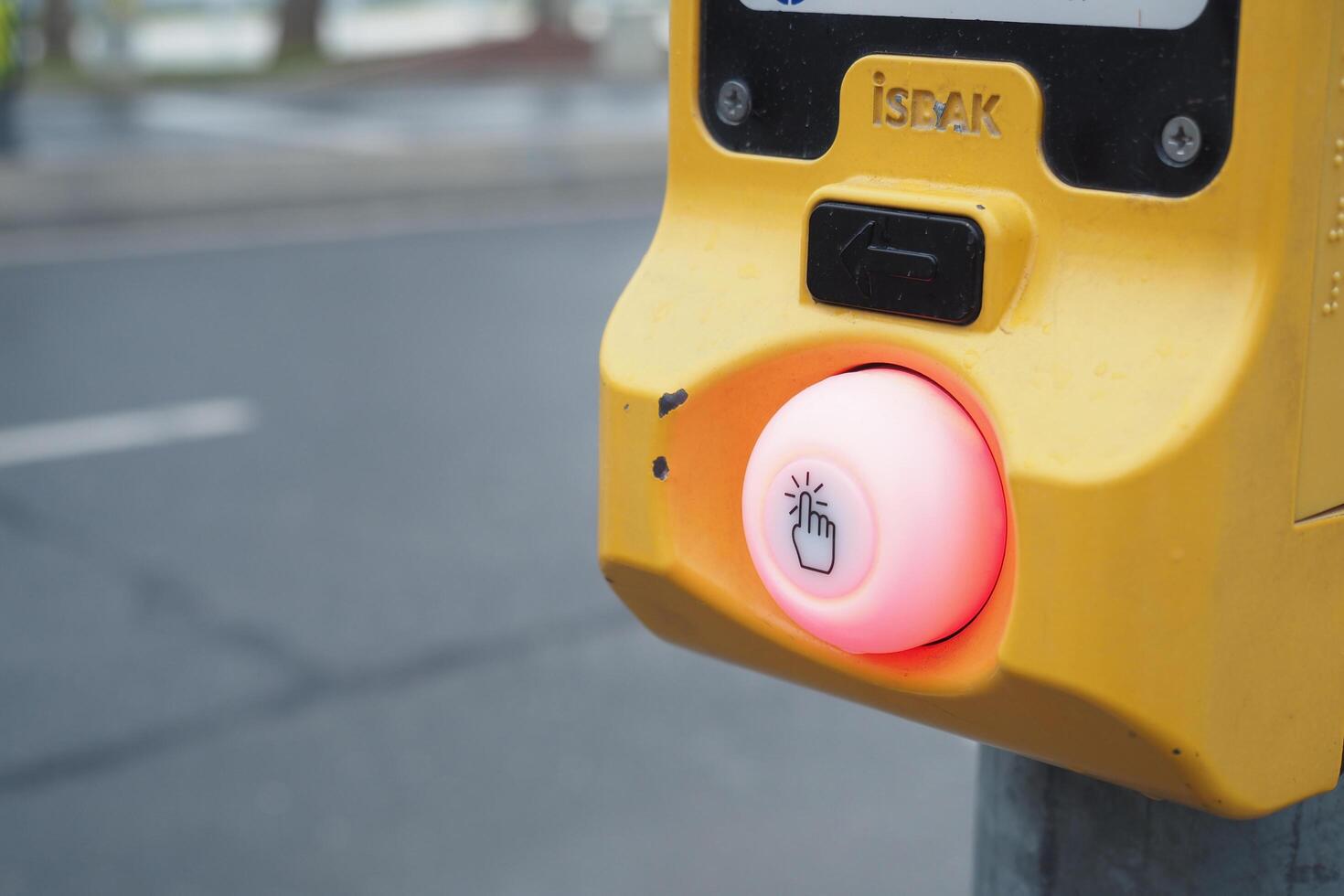 close up of crossing signal button photo