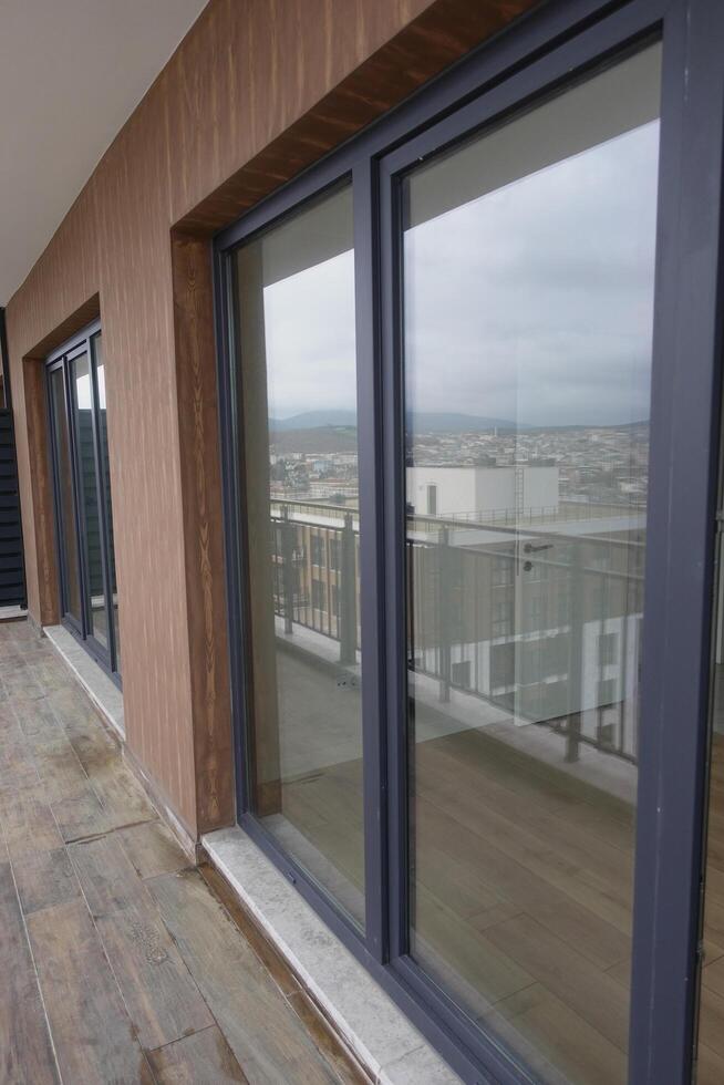 Modern building with tinted windows. Urban architecture photo
