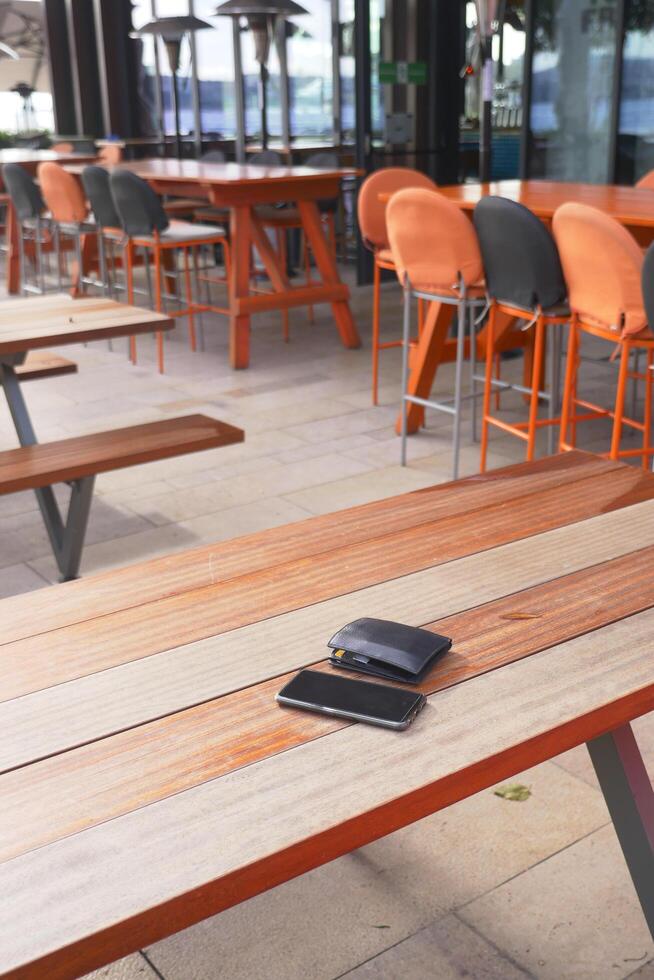 forget smartphone and wallet on a bench lost smart phone photo