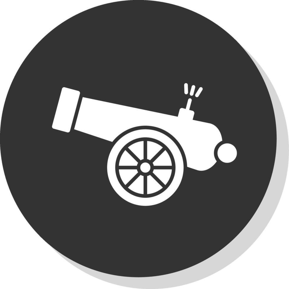 Cannon Glyph Grey Circle  Icon vector