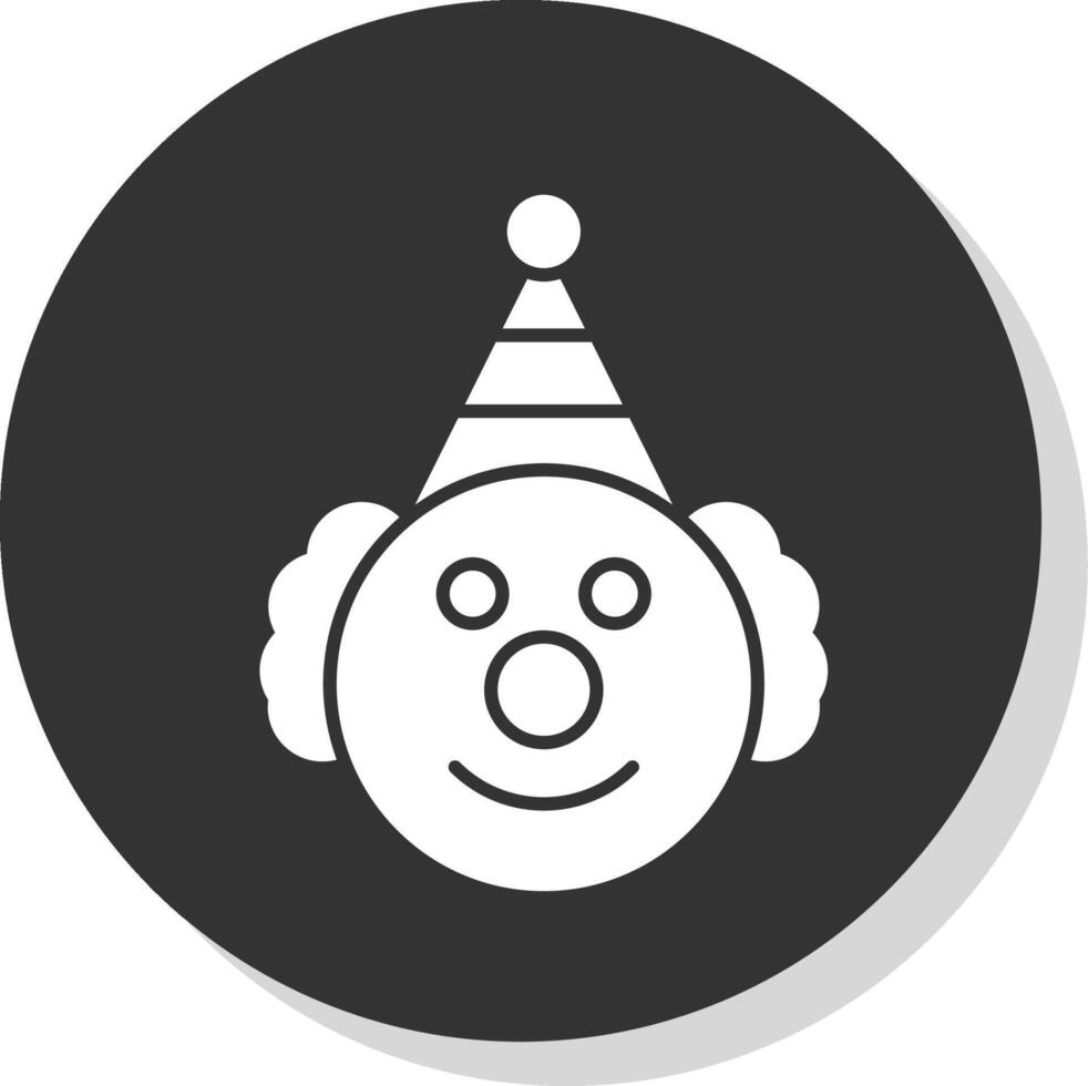 payaso glifo gris circulo icono vector