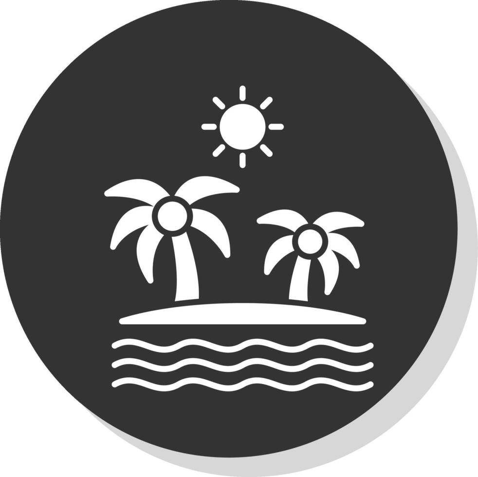 isla glifo gris circulo icono vector