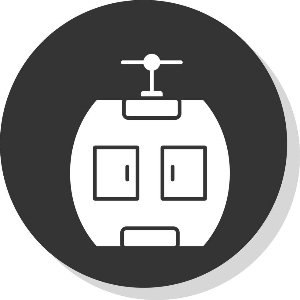 Gondola Glyph Grey Circle  Icon vector