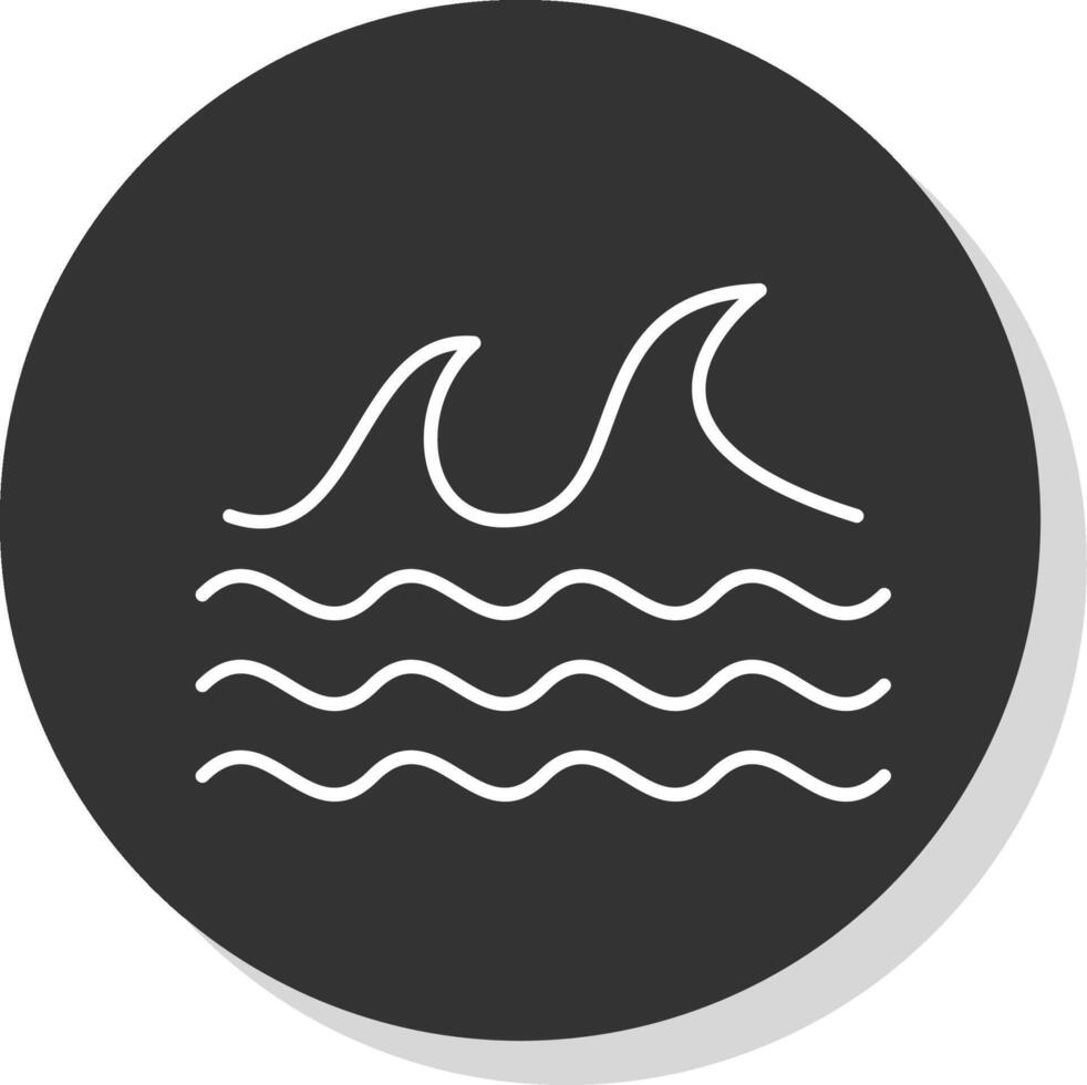 Sea Glyph Grey Circle  Icon vector