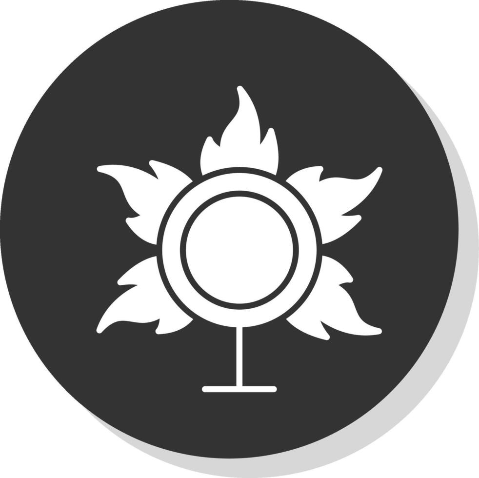 anillo de fuego glifo gris circulo icono vector