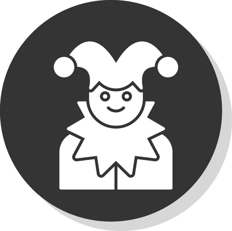 Jester Glyph Grey Circle  Icon vector