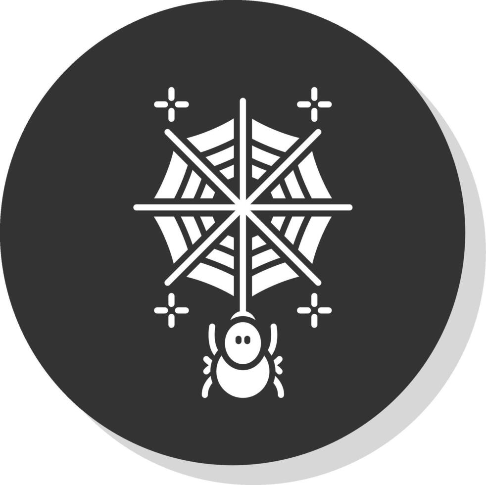Spiderweb Glyph Grey Circle  Icon vector
