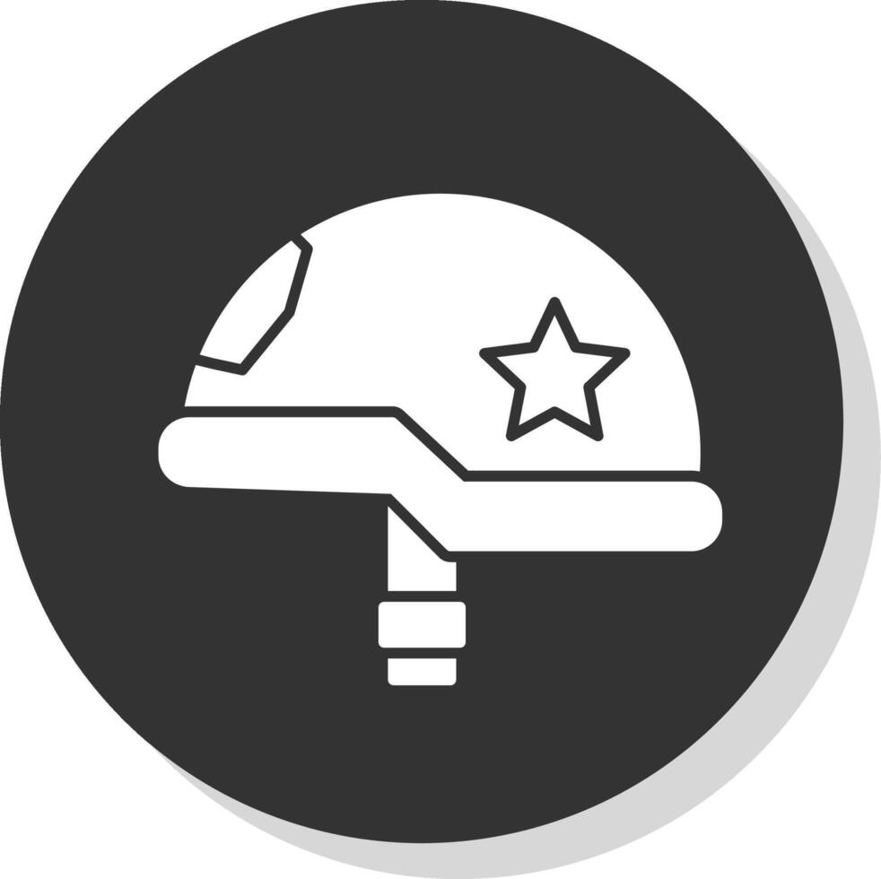 Helmet Glyph Grey Circle  Icon vector