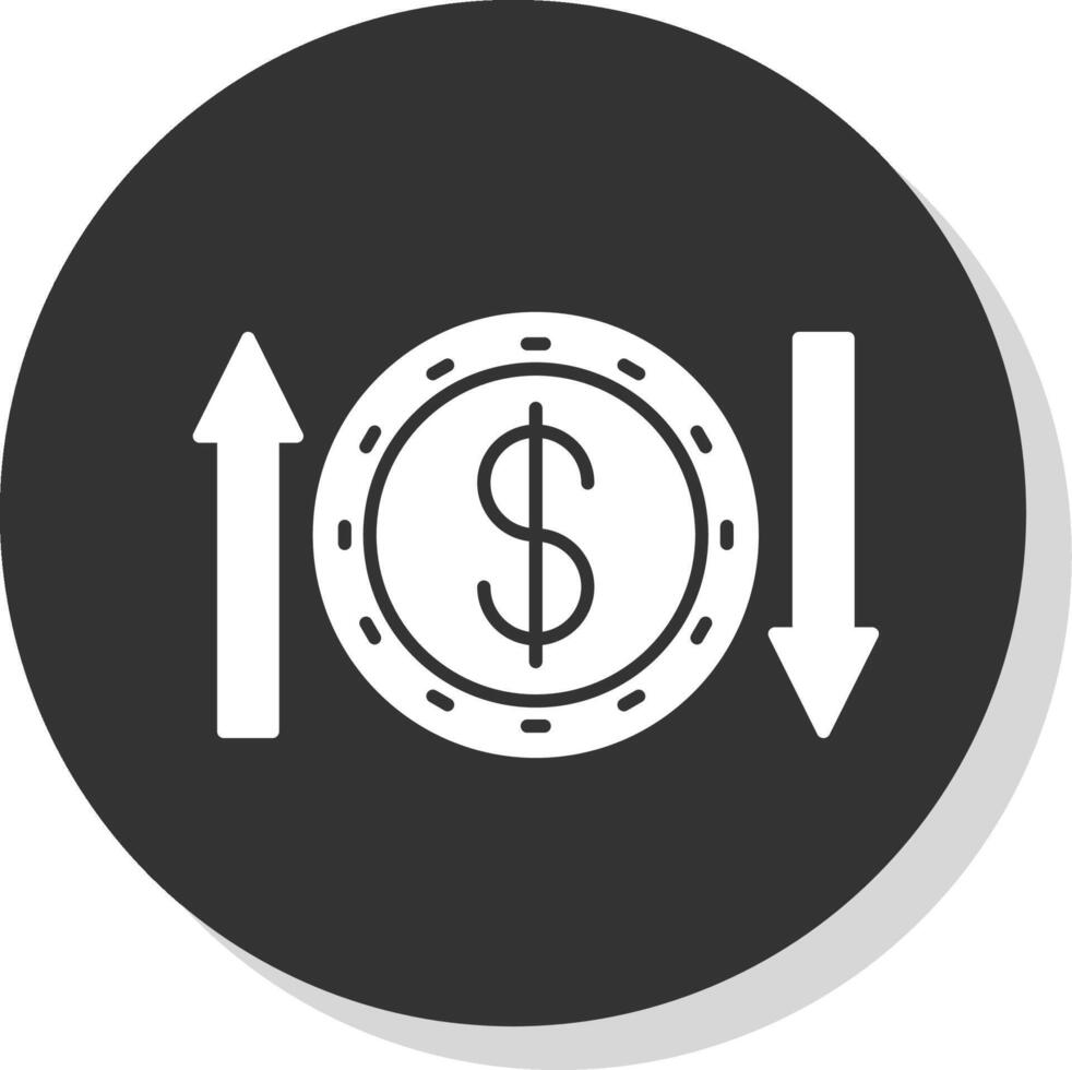 Money Transfer Glyph Grey Circle  Icon vector