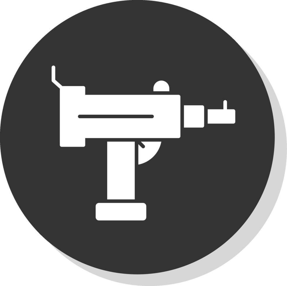 uzi glifo gris circulo icono vector