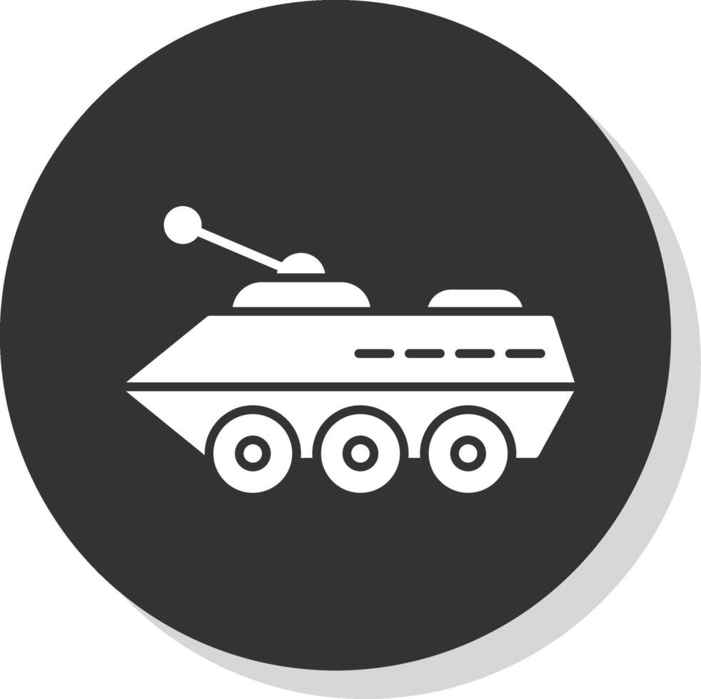 Armored Vehicle Glyph Grey Circle  Icon vector