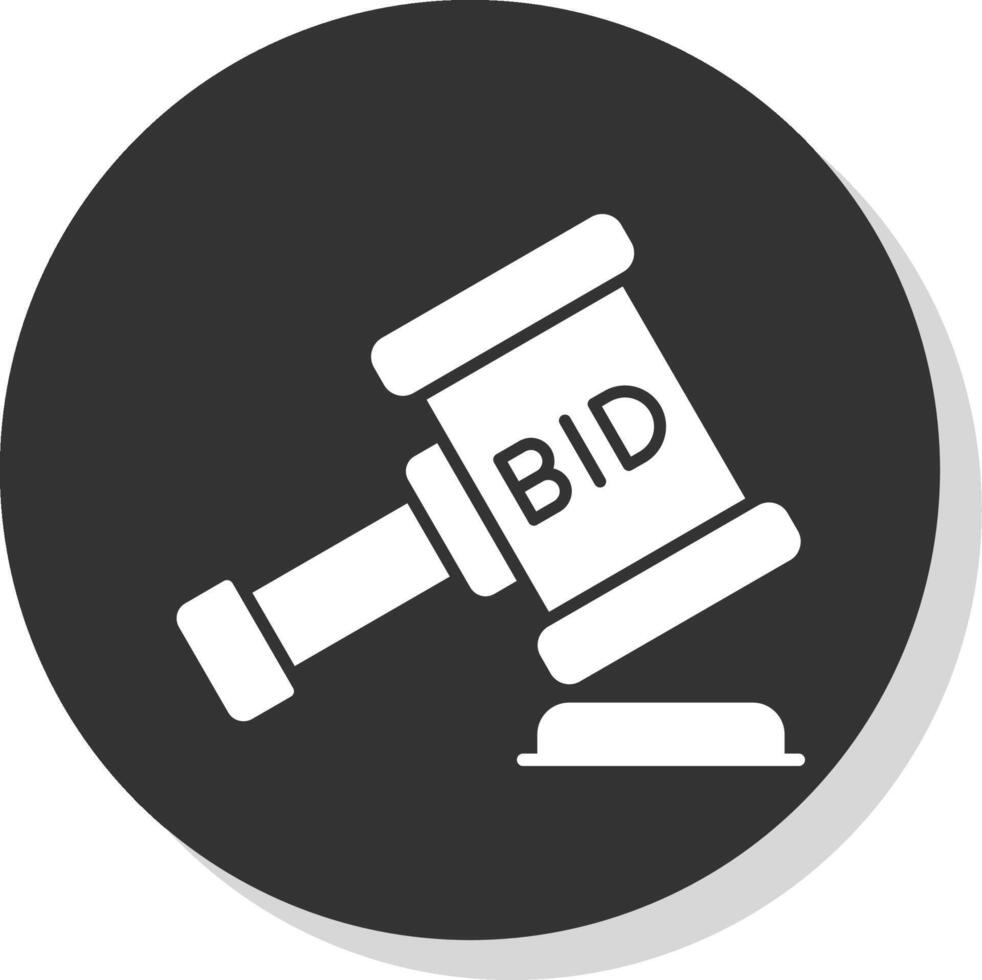 Bid Glyph Grey Circle  Icon vector