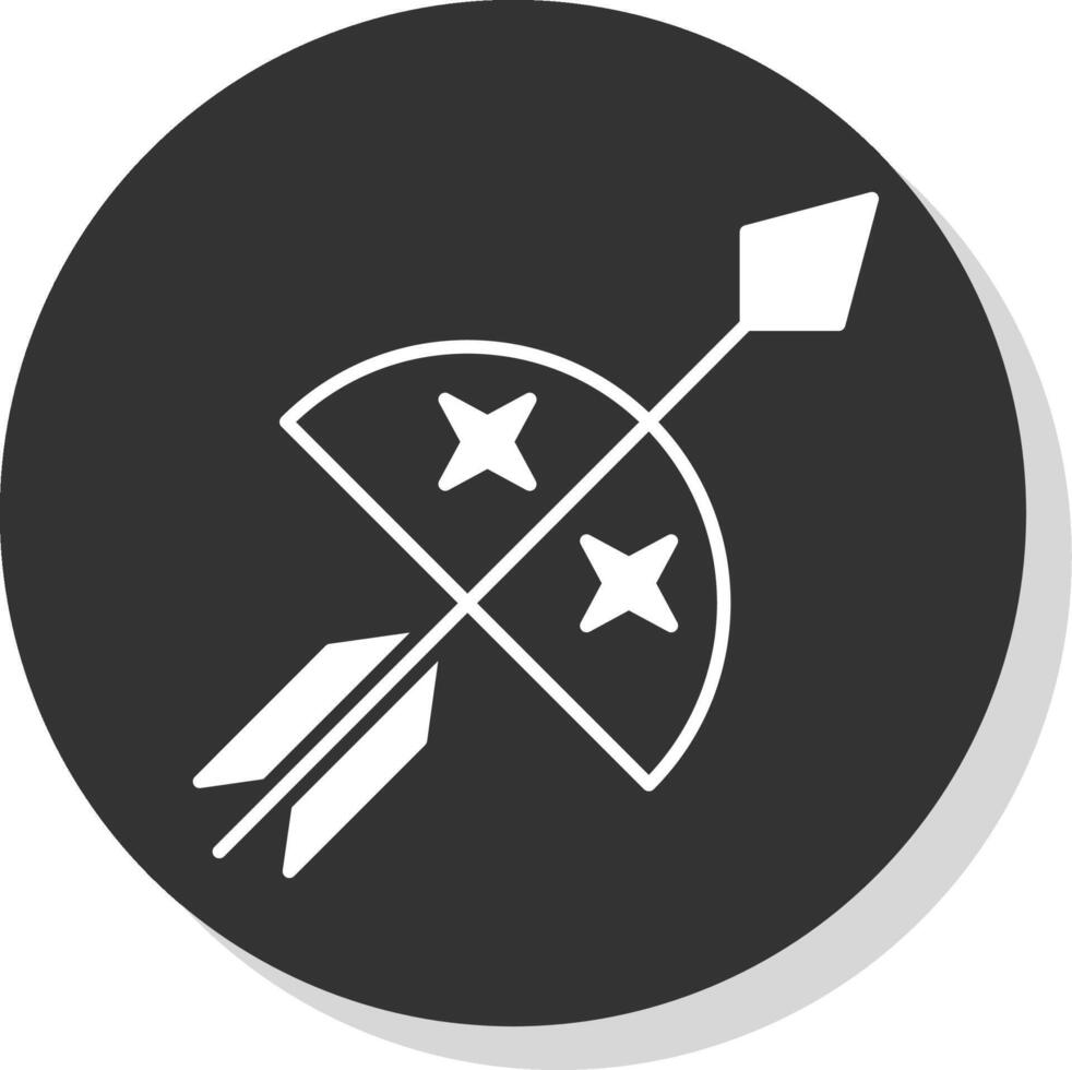 Bow And Arrow Glyph Grey Circle  Icon vector