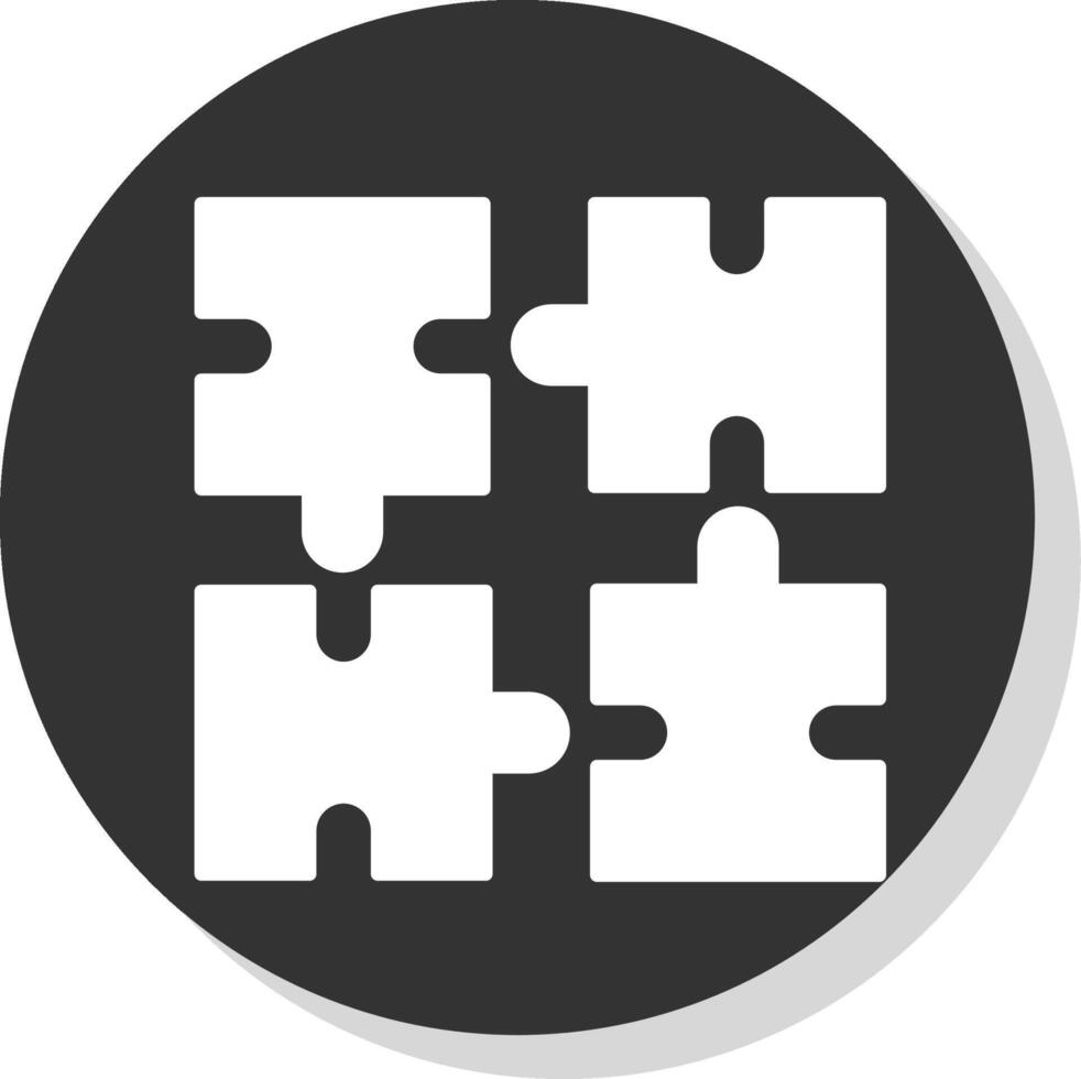 Puzzle Glyph Grey Circle  Icon vector