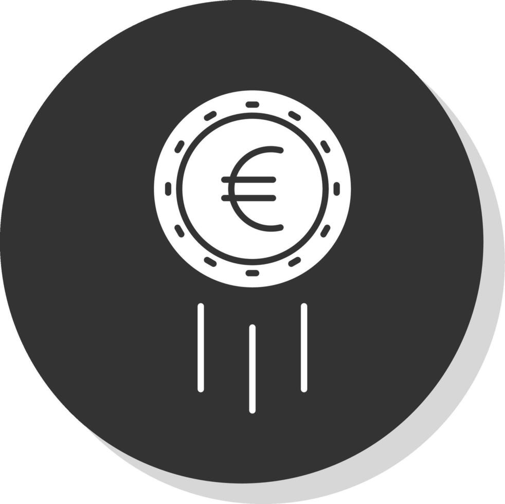 euro firmar glifo gris circulo icono vector