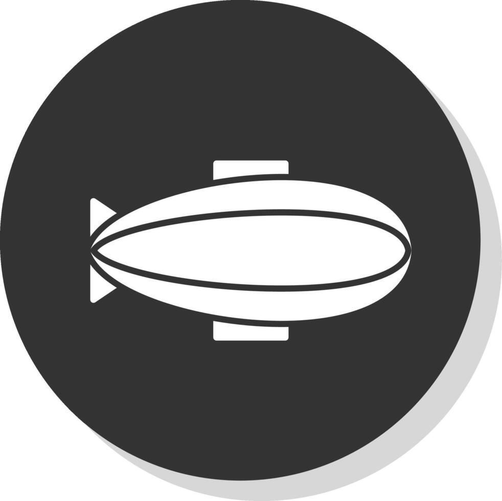Zeppelin Glyph Grey Circle  Icon vector