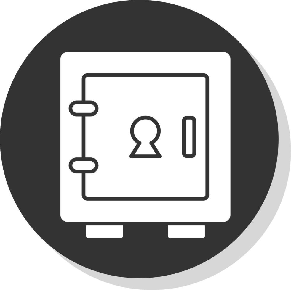Locker Glyph Grey Circle  Icon vector