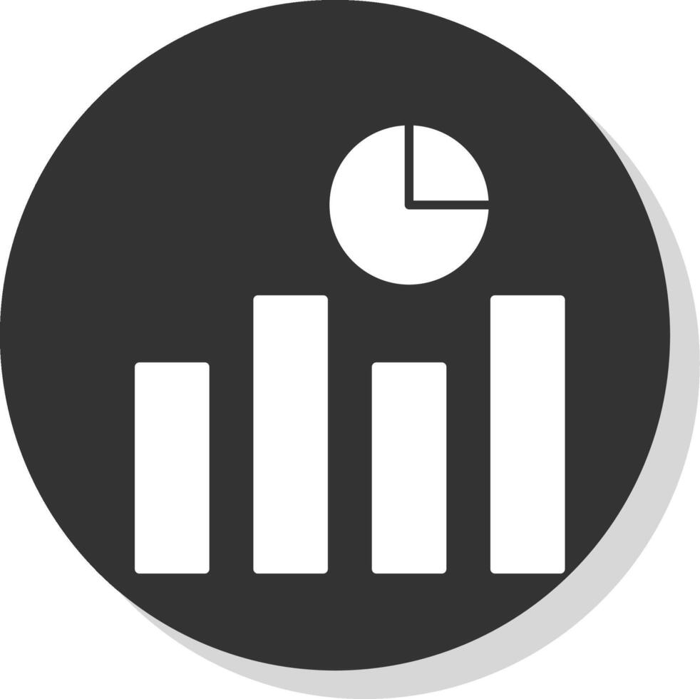 Analytics Glyph Grey Circle  Icon vector