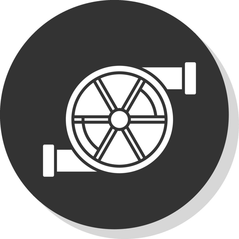 Turbo Glyph Grey Circle  Icon vector