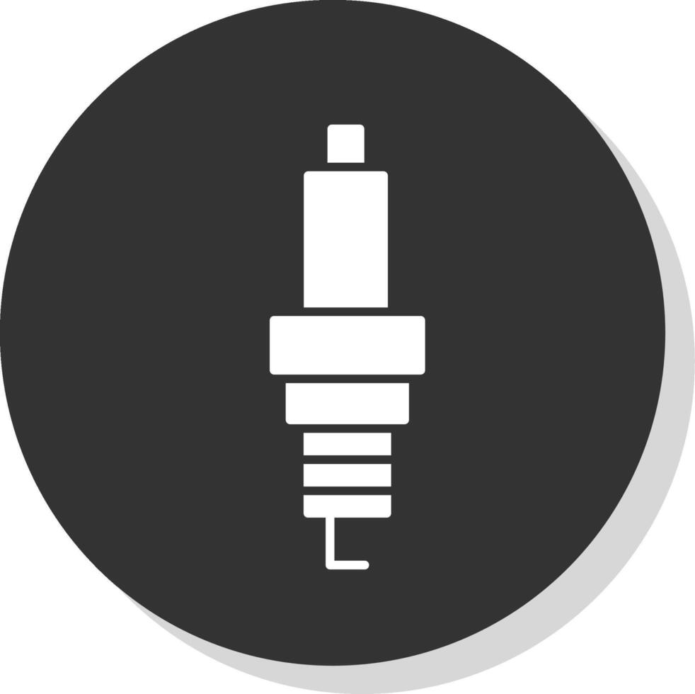 Spark Plug Glyph Grey Circle  Icon vector