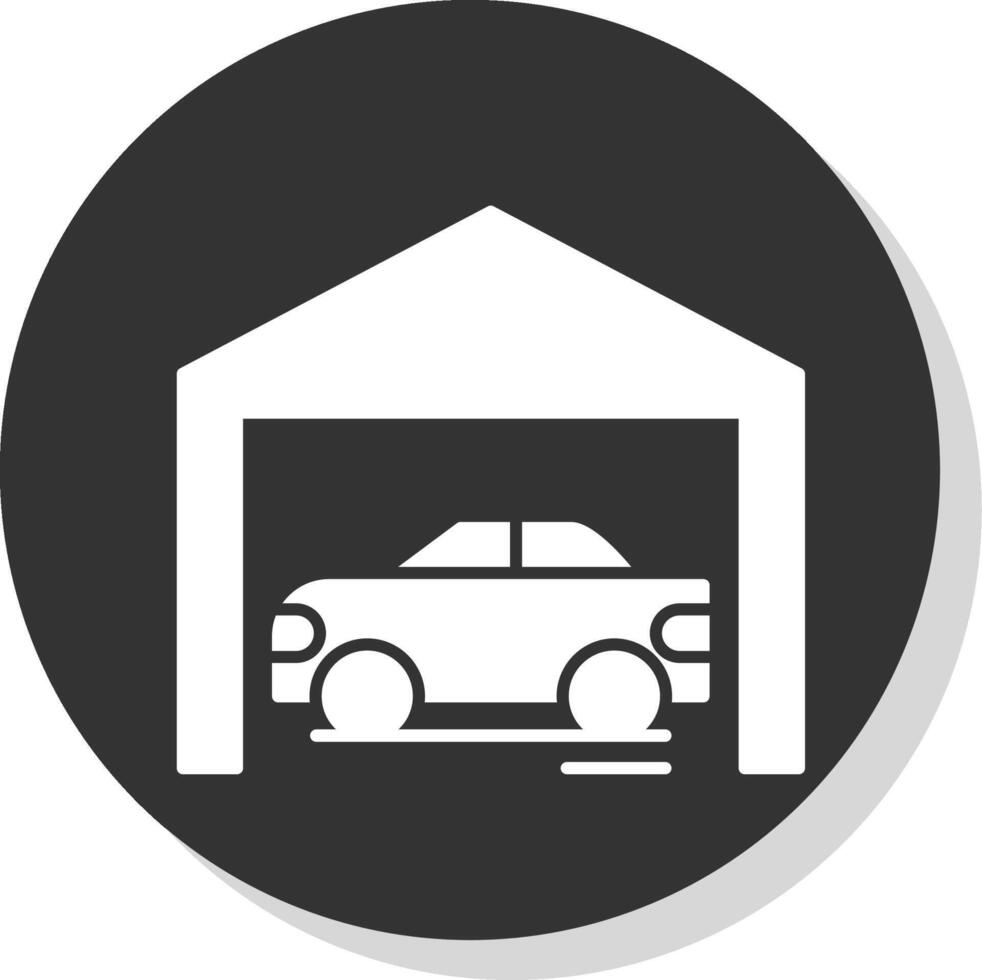 Garage Glyph Grey Circle  Icon vector