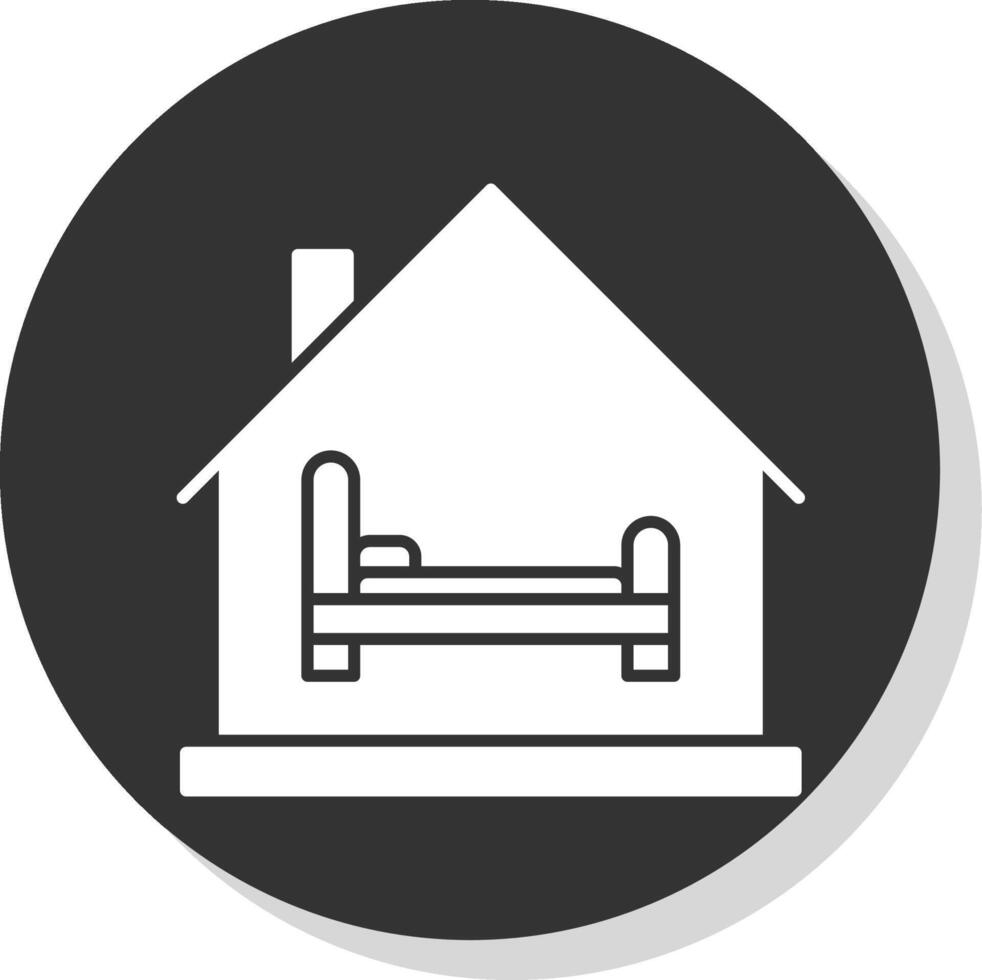 habitación glifo gris circulo icono vector