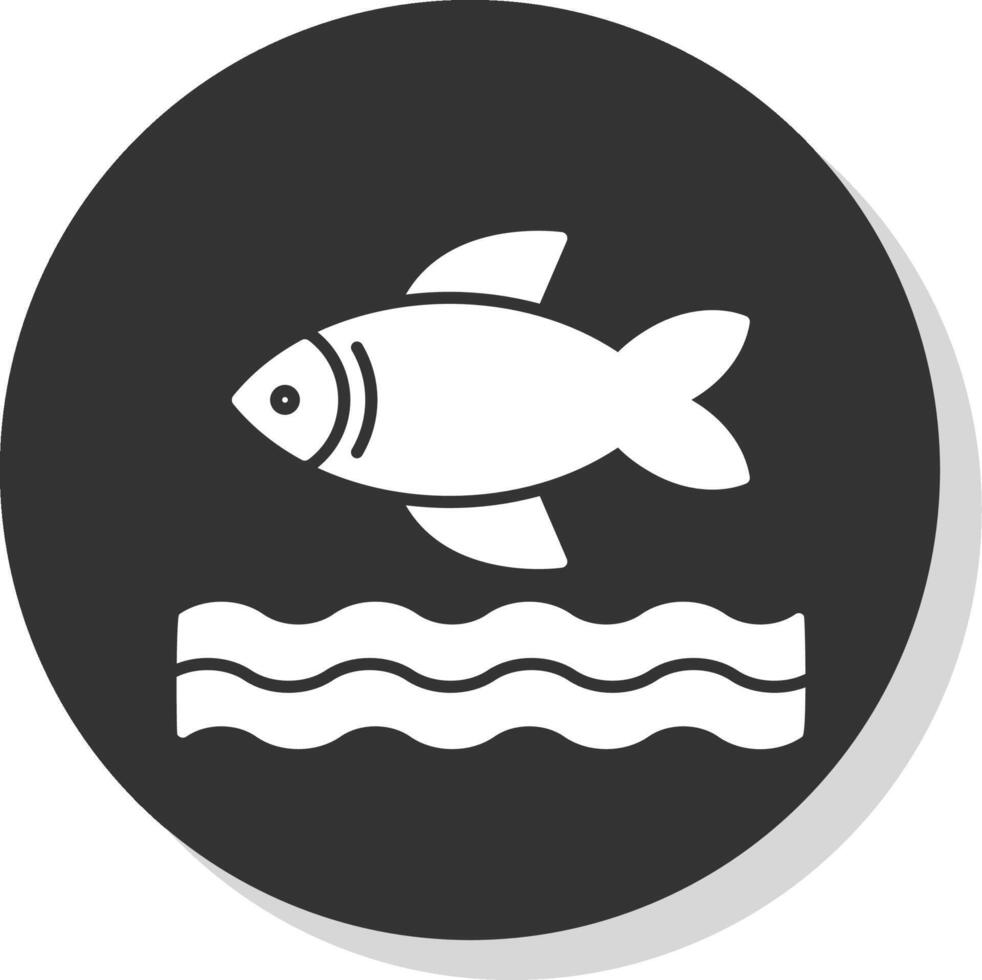 Fish Glyph Grey Circle  Icon vector