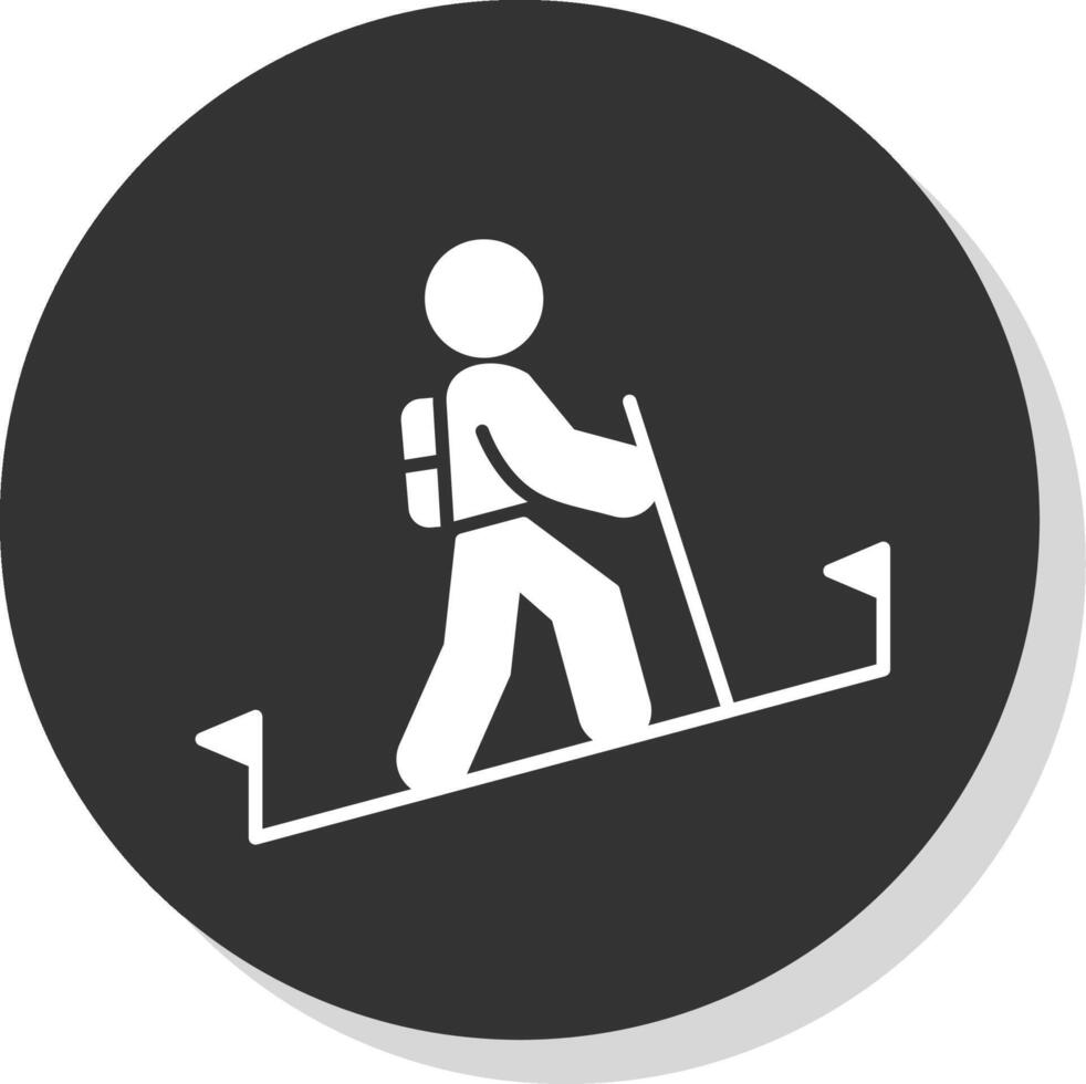 Hiking Glyph Grey Circle  Icon vector