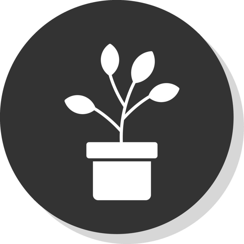 planta glifo gris circulo icono vector