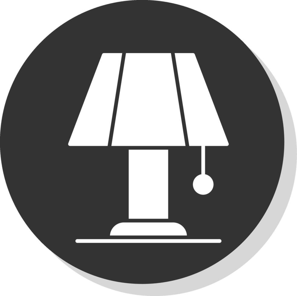 Table Lamp Glyph Grey Circle  Icon vector