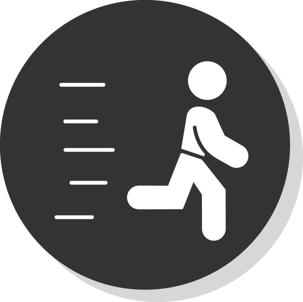 Runner Glyph Grey Circle  Icon vector