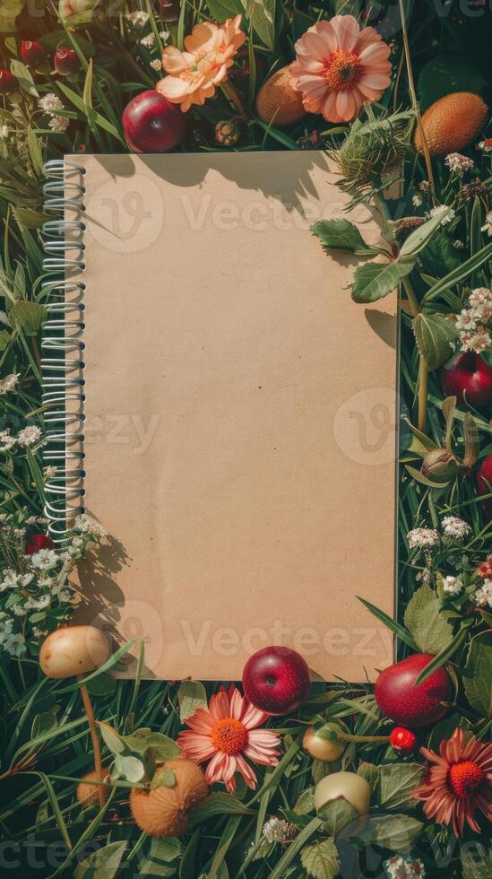 AI generated white empty paper invitation mockup photo