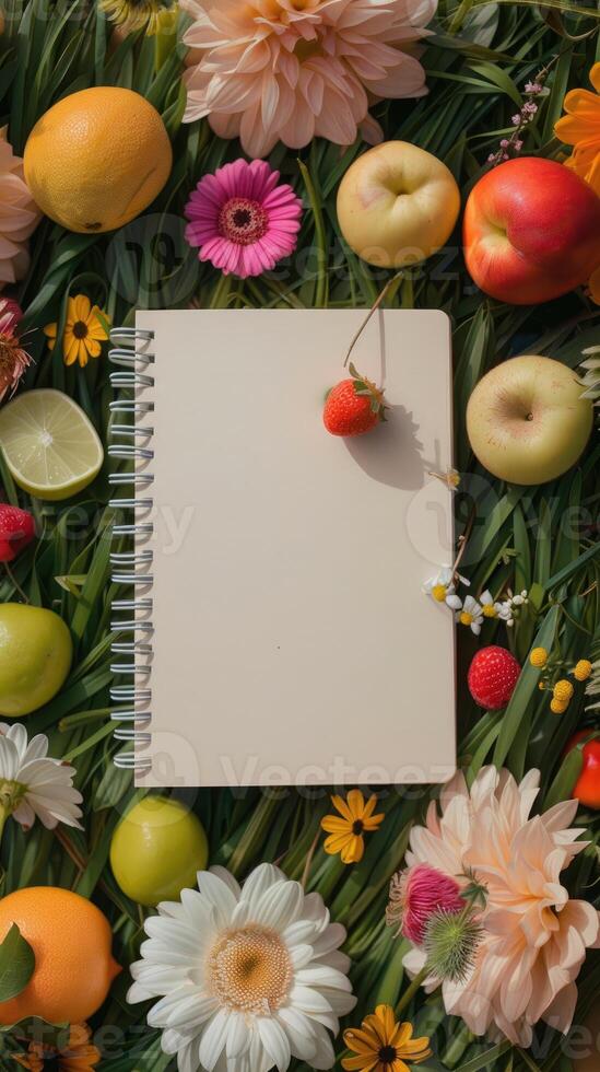 AI generated white empty paper invitation mockup photo