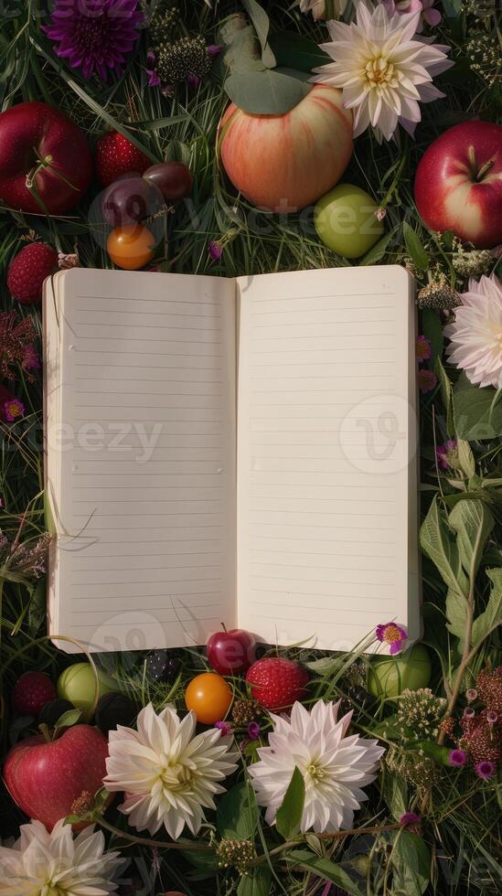 AI generated white empty paper invitation mockup photo