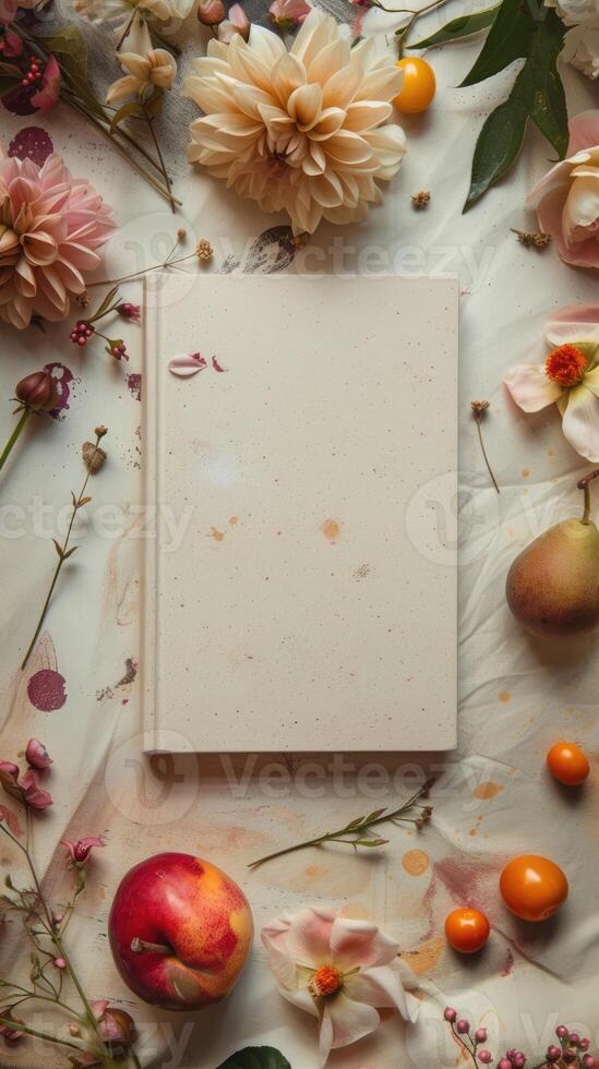 AI generated white empty paper invitation mockup photo