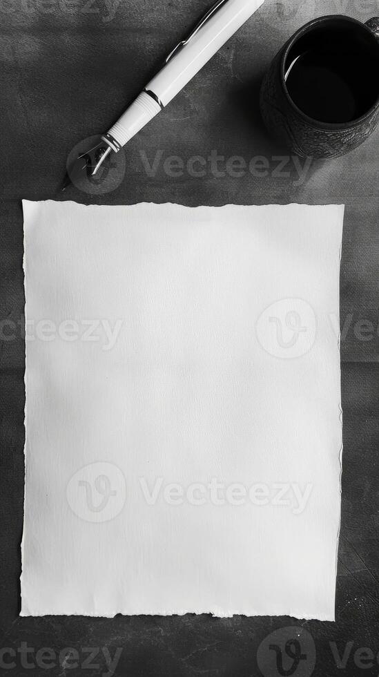 AI generated white empty paper invitation mockup photo